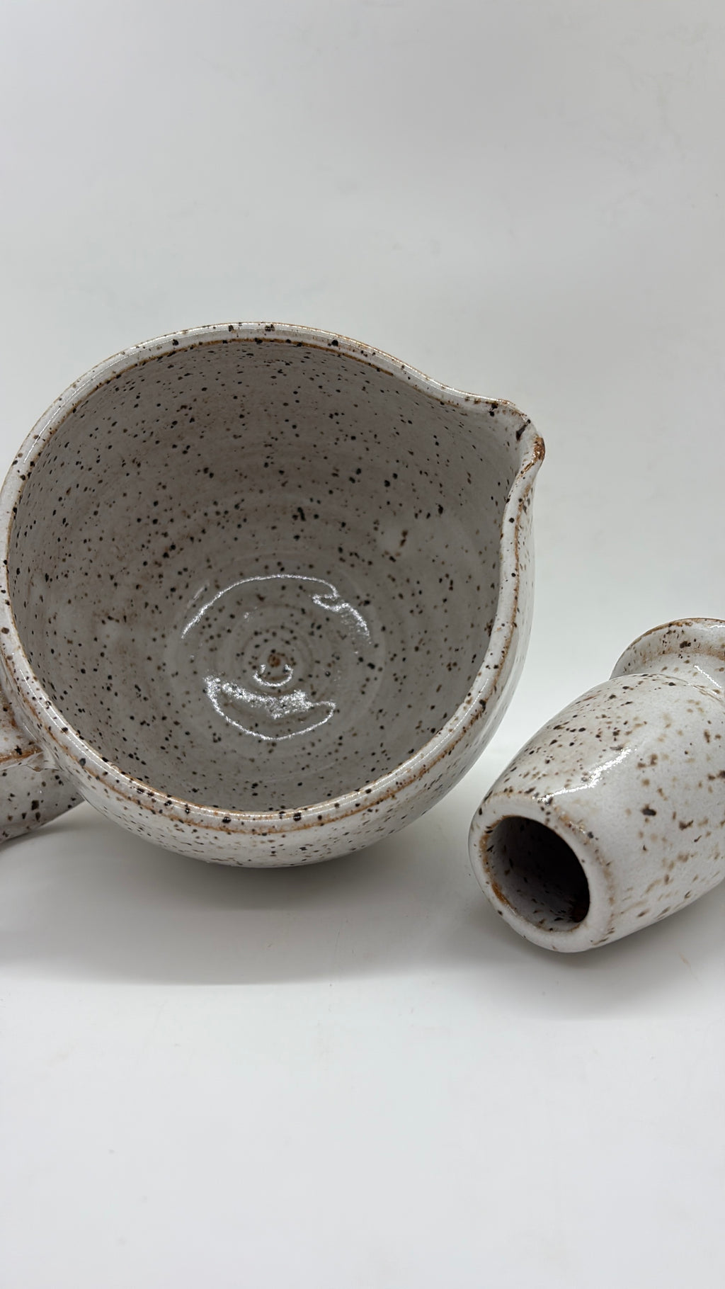 White Speckled Matcha Bowl + Whisk Set