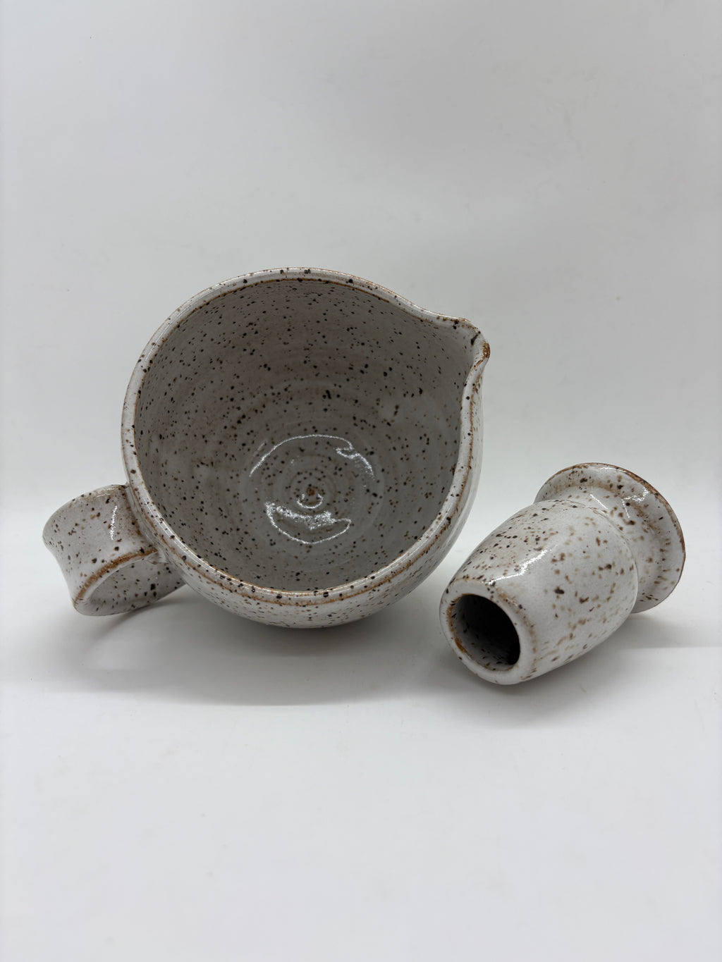 White Speckled Matcha Bowl + Whisk Set