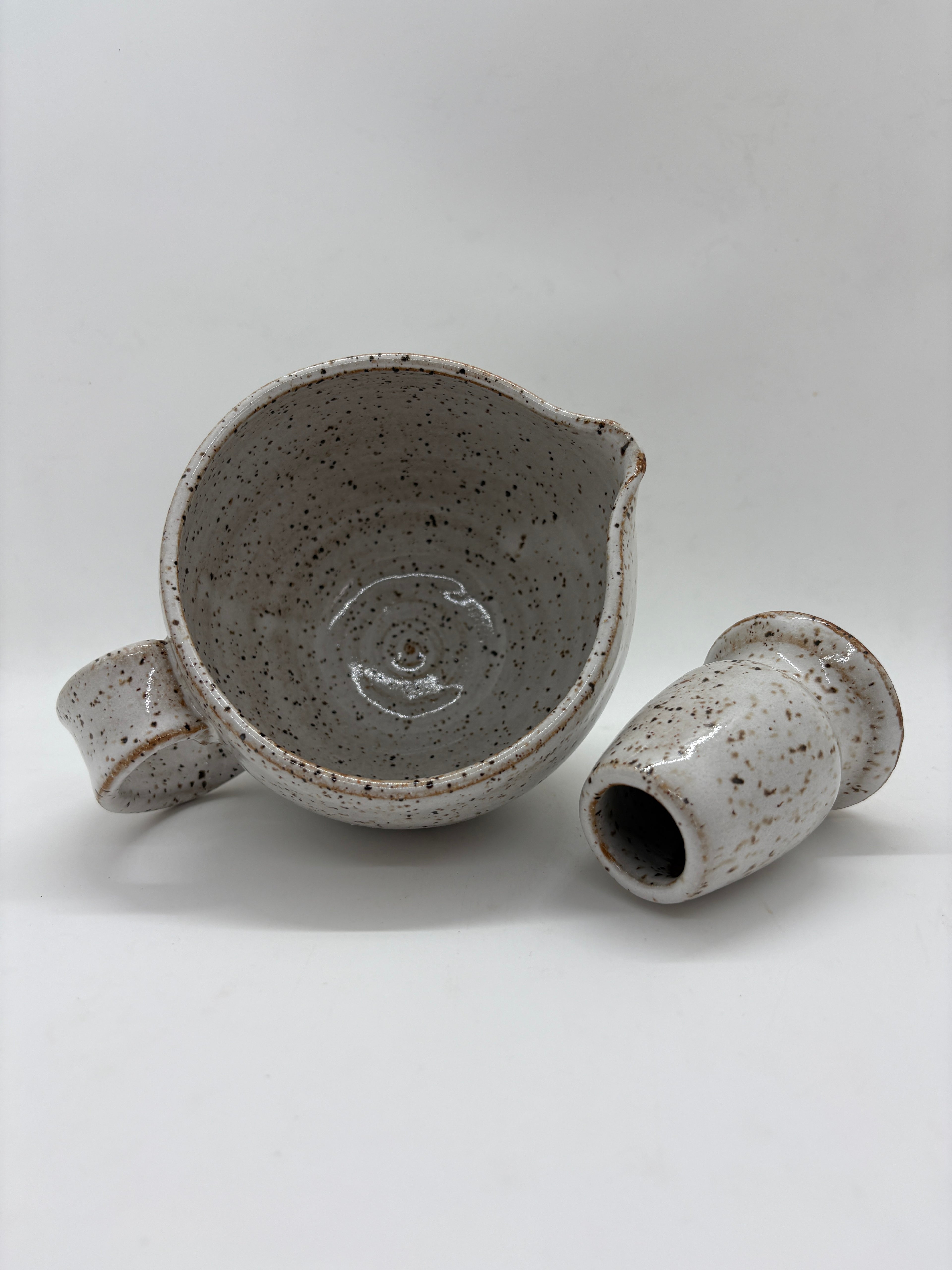 White Speckled Matcha Bowl + Whisk Set