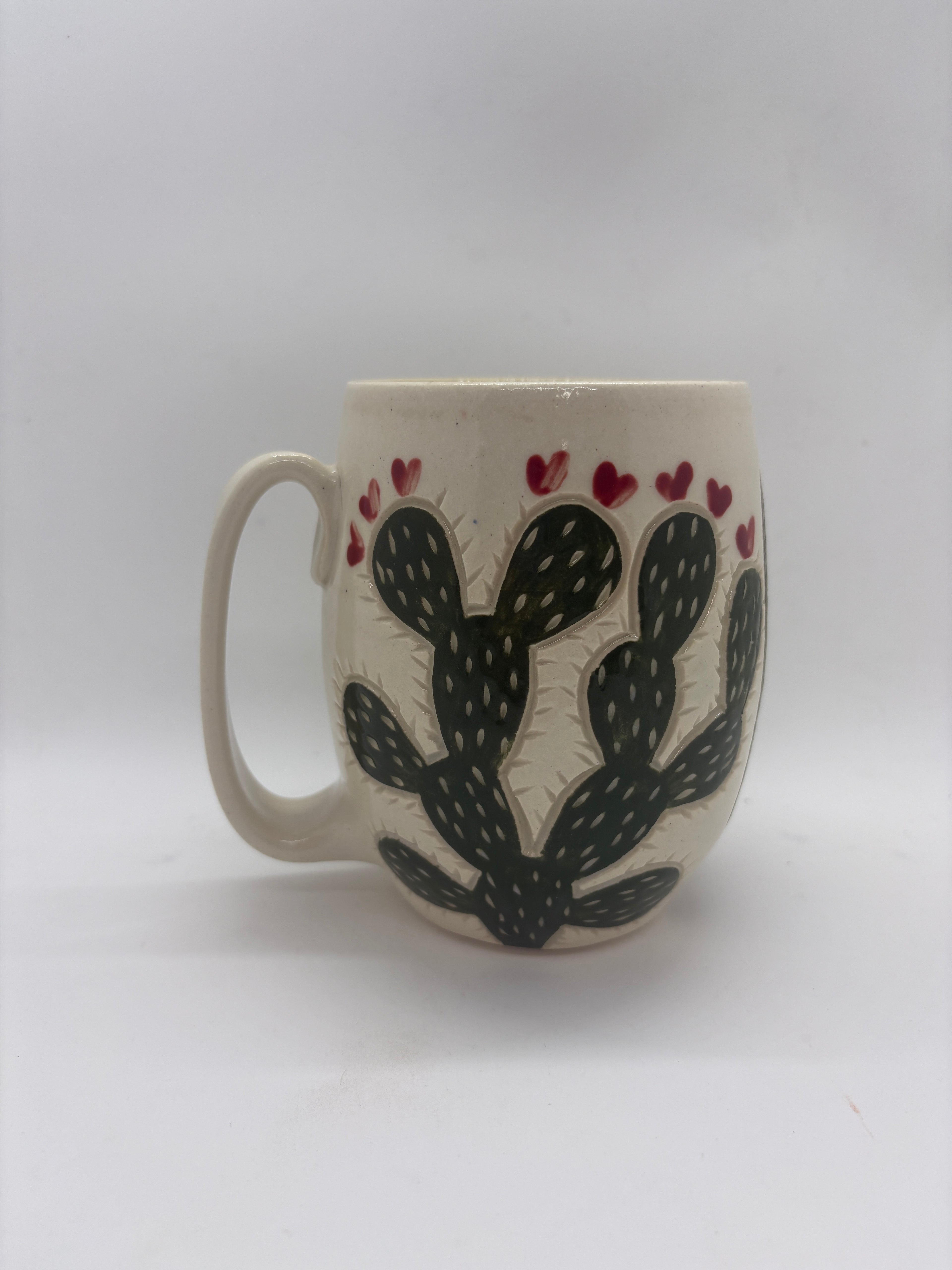 Cactus mugs: white clay body