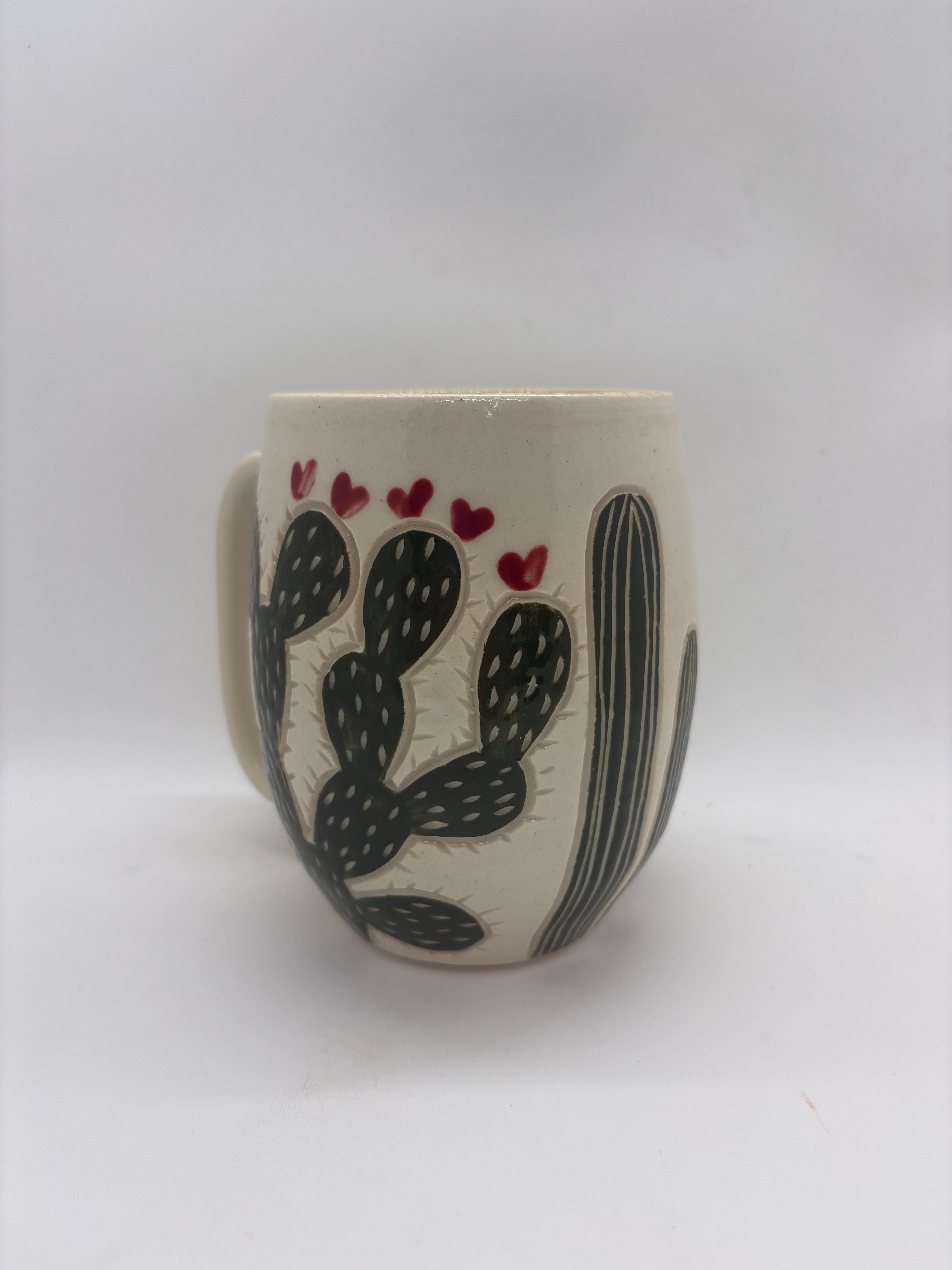 Cactus mugs: white clay body