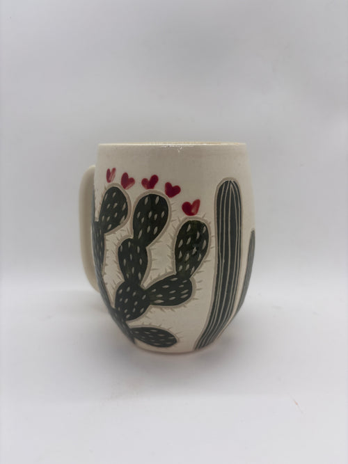 Cactus mugs: white clay body