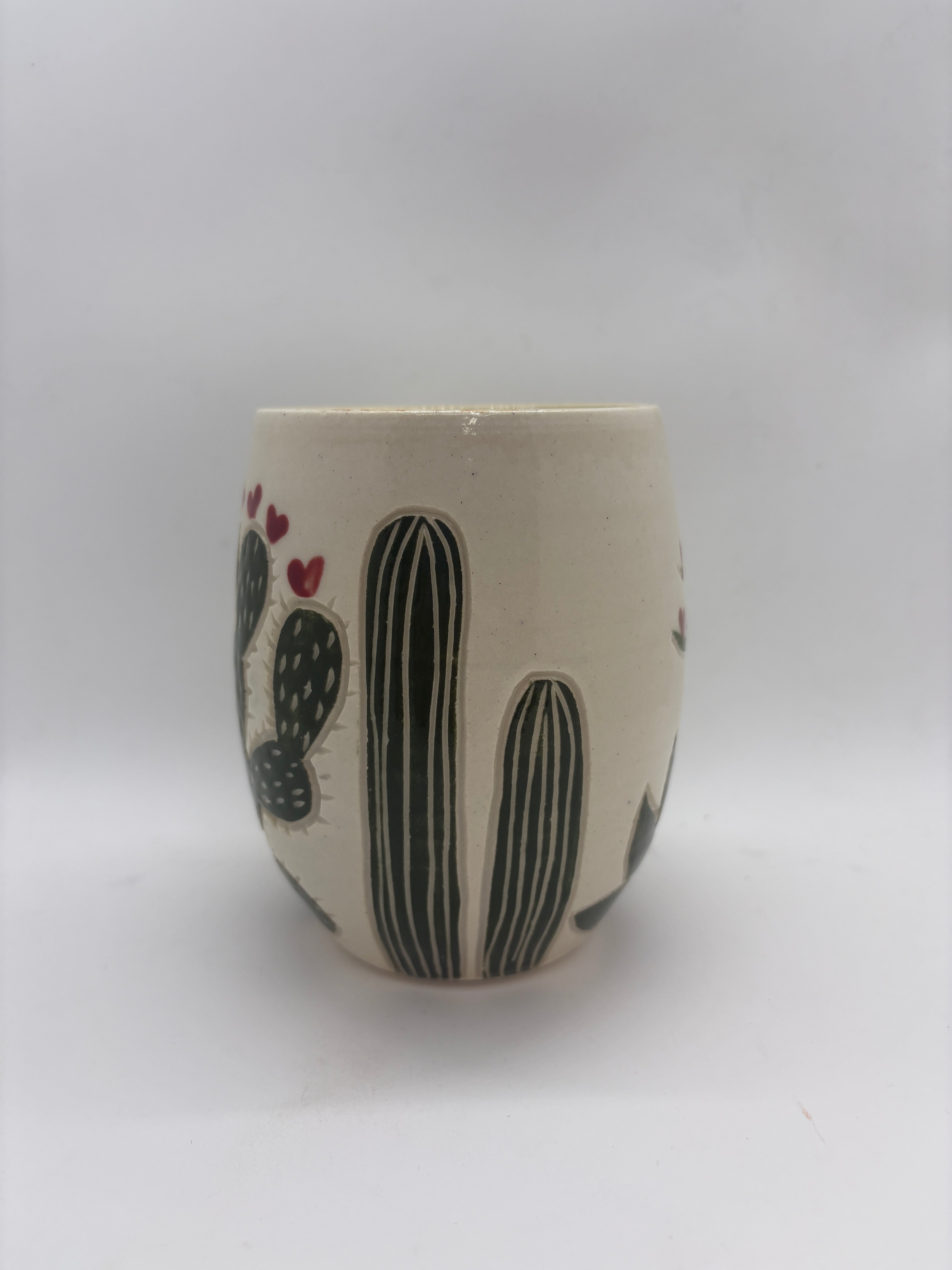 Cactus mugs: white clay body